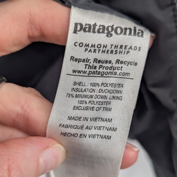 Patagonia Down With It Parka Womens Grey Size Medium Down Filled Warm Winter - Picture 4 of 10